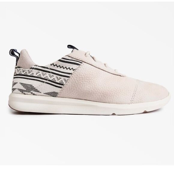 TOMS Cabrillo Sneakers Print Low Lace-up in Tan and Blue Women's Size 8.5 Z-31 - Picture 1 of 10